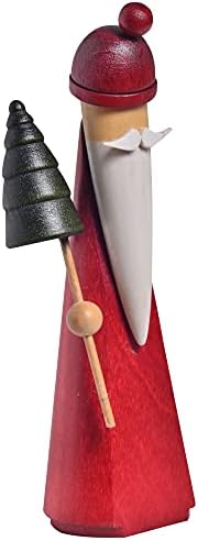 KWO Decorative Father Christmas with Tree Wood, 11 cm, Multicolour, One Size by Unknown