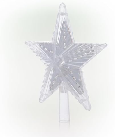 Alpine Corporation 8" H Flashing 5-Point Star Tree Topper with 31 Cool White LED Lights, Christmas Decoration - Image 6