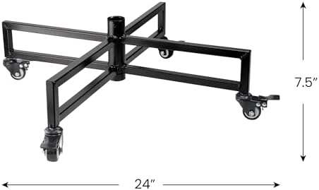 Black Metal Rolling Artificial Christmas Tree Stand - for 6' - 9' Trees - Image 6