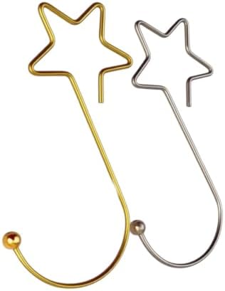 60 Pcs Star Ornament Hooks Gold Silver Christmas Tree - Image 6