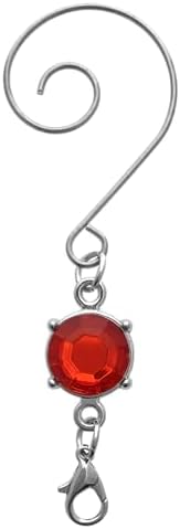 Christmas Ornament Hooks with Red Crystal Gems, Set of 40 Decorative Silver Swirl S-Hooks with Lobster Claw Clips, 3 Inch Jewelry-Style Ornament Hangers for Christmas Tree Decorations - Image 3
