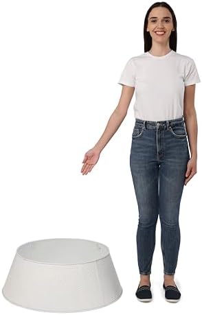 BIRDROCK HOME 4-Panel Hammered Metal Christmas Tree Collar - Stylish Holiday Tree Skirt Alternative - Durable Iron Construction Base Cover - Protects Tree Base from Pets - Easy Assembly - White - Image 6