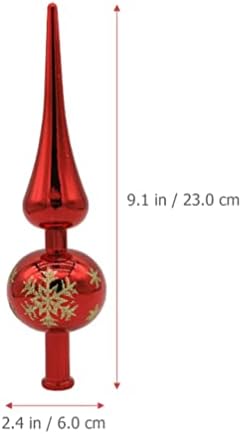 NUOBESTY Christmas Tree Topper - Blown Plastic Xmas Tree Finials Hand-Painted Treetop Plastic for Christmas Tree Ornaments (Red) - Image 6