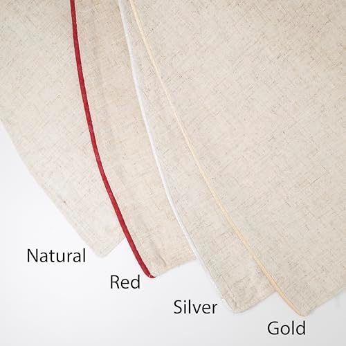 SARO LIFESTYLE Linen Christmas Tree Skirt – Toscana Collection – Natural Solid Edge – Classic Holiday Farmhouse Décor, 56", Natural - Image 4