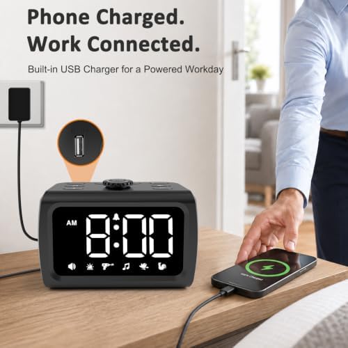 Peakeep Super Loud Alarm Clock for Heavy Sleepers Adults Teens, Big Numbers - Image 6