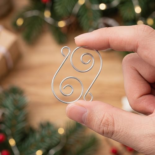 50pcs Silver Hooks for Christmas Tree Decoration Multifunctional Wrought Iron Hangers for Ornaments and Wreaths Easy to Install Heavy-Duty Design - Image 6