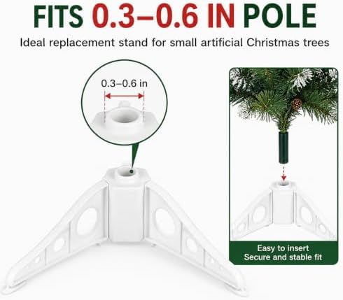 Artificial Christmas Tree Stand, Plastic Christmas Tree Legs Replacement, Small Folding Xmas Trees Stand Base Fits 0.3-0.6 Inch Tree Pole - Image 7