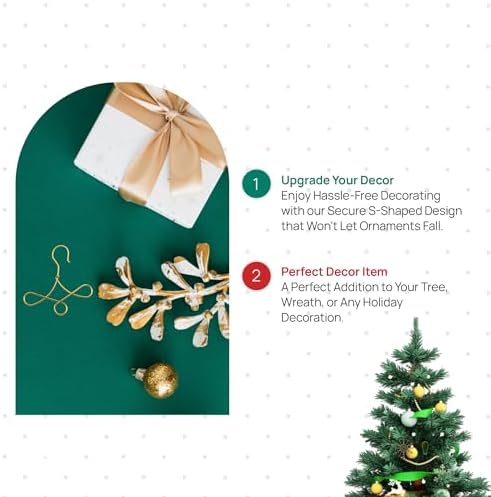 Gold Brass Ornament Hangers for Hallmark Miniature, Holds 3, Set of 25 - Image 7