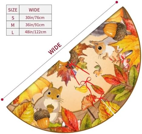 Fall Tree Skirt with Maple Leaf Pumpkin Design -Halloween Mat for Thanksgiving, Christmas Party Decor, Home Tabletop Trees Holiday Decorations 30" - Image 4