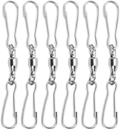 10 Pack Swivel Hook Stainless Steel 360 Rotating Wind Spinner Hooks Dual Clamp Holder for Bird Feeders Wind Chimes Spiral Ornaments Party Hanging Decor (Small Size 3.8x4.8cm) - Image 7