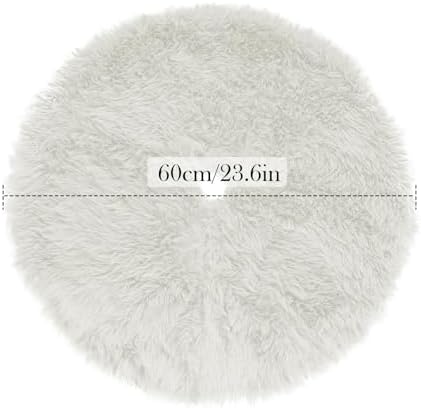24 Inch Plush Christmas Tree Skirt White, Fluffy Faux Fur Tree Skirt for Christmas Holiday Party Decorations - Image 5