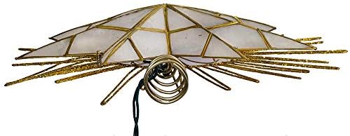 Kurt Adler 12" 7-Point Natural Capiz Lighted Tree Topper | Christmas Tree Star Topper | Gold Tree Topper Star with Lights | Light Up Star Christmas Tree Topper w/Wire Rays Accent (12 Inches, Gold) - Image 7