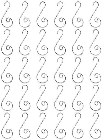 Mini Skater 30PCS Small Christmas Ornament Hooks 2 Inch Length Metal Hanger Hook Xmas Decoration S Hook for Christmas Tree Decorating (Silver) - Image 4