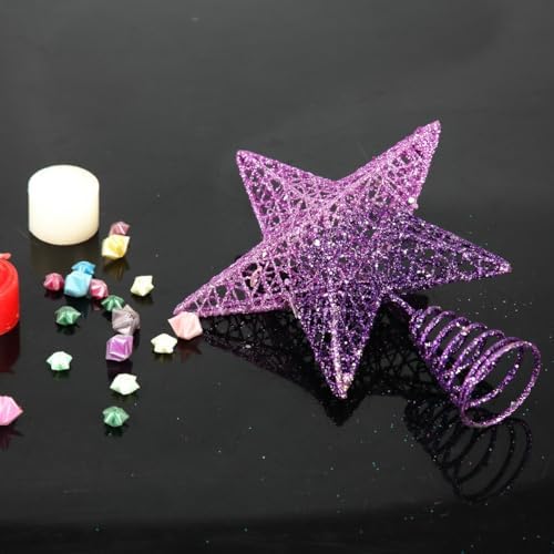 BinaryABC Christmas Tree Topper Star,Glittering Christmas Tree Decoration Ornaments,20cm (Purple Gradient) - Image 6