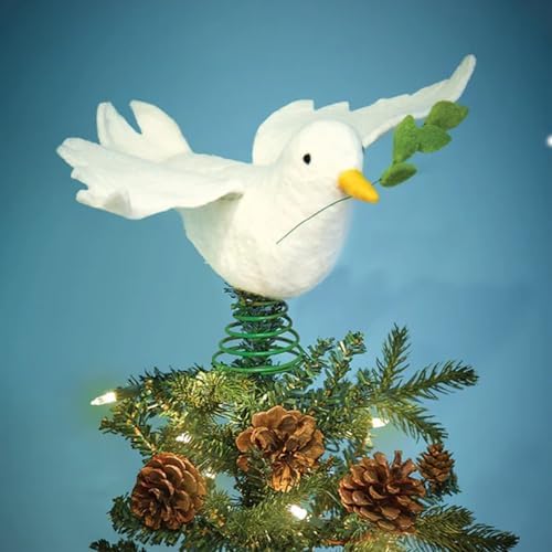 Bits and Pieces 12 Inch White Felt Dove Christmas Tree Topper - Image 7