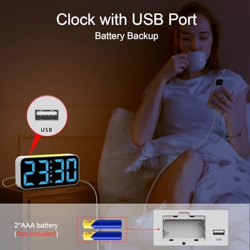 Topski Loud Alarm Clocks for Bedrooms Heavy Sleepers, Digital Clock with Night Light, Large Display, Dual Alarm, Snooze, Dimmable Bedside Alarm Clock for Kids Teens Boys Girls - Image 6