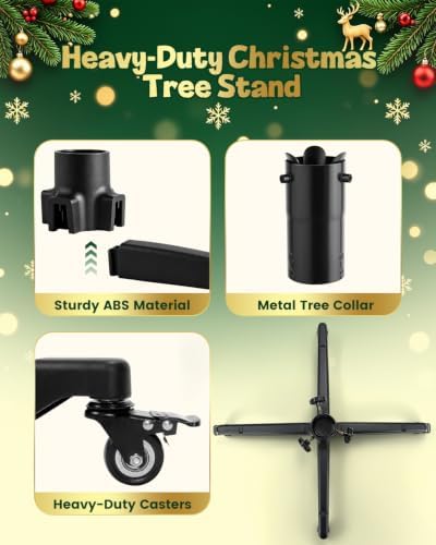 Rolling Christmas Tree Stand Base for Up to 7.5 FT Artificial Trees - Image 6