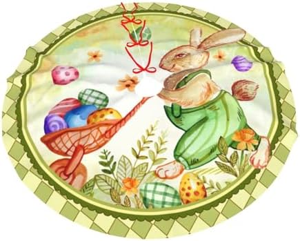 Easter Colorful Eggs Christmas Tree Skirt 36" for Xmas Halloween New Year Holiday Party Home Tree Mat Decor Ornaments Decoration - Image 7
