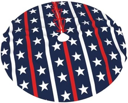 Patriotic Traditional Christmas Tree Skirt 48" for Xmas Halloween New Year Holiday Party Home Tree Mat Decor Ornaments Decoration - Image 7