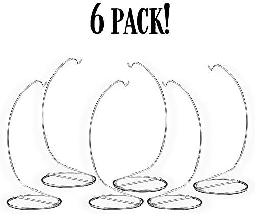 BANBERRY DESIGNS Silver Ornament Display Stands Set of 6, 7 Inch Chrome Metal Hanging Stand for Christmas Ornaments, Jewelry, Terrariums, Crafts, Air Plants, Suncatchers & Small Collectibles - Image 7