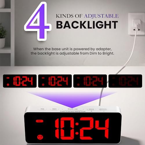 HODIK Small Digital Alarm Clock for Kids with Dimmable Backlight Volume Red - Image 6
