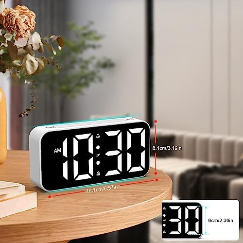 Topski Loud Alarm Clocks for Bedrooms Heavy Sleepers, Digital Bedside Clock with Night Light, Large Display, Dual Alarm, Snooze, Dimmable for Kids Teens Boys Girls - Image 6