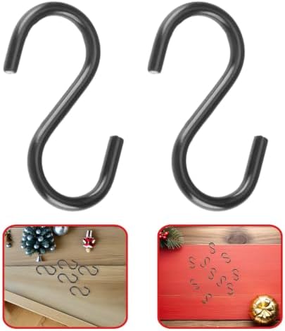 100pcs Mini S Shape Hooks 1/2 Inch Black Wire Ornament Connectors - Image 6