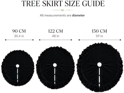 Christmas Tree Skirt,Velvet Tree Skirt with Ruffled Edge, Classic Large Velvet Fur Plush Tree Skirt for Merry Christmas(Nevy,60Inch) - Image 7