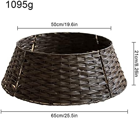 belupai Wicker Christmas Tree Skirts Collar Rings, Artificial Rattan Christmas Tree Skirt Stand Farmhouse Xmas Tree Collar for Artificial Christmas Trees Decoration(Coffee,L) - Image 6