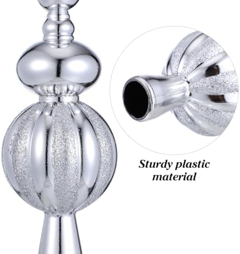 BESPORTBLE Vintage Christmas Tree Topper - 9 Inch Plastic Finial, Hand-Painted Glitter Treetop Decoration for Xmas Holiday & New Year, Shiny Tree Toppers - Image 6