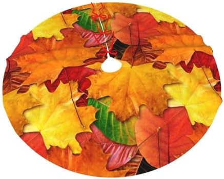 Fall Maple Leaves in Autumn for Thanksgiving Christmas Tree Skirt 48" for Xmas Halloween New Year Holiday Party Home Tree Mat Decor Ornaments Decoration - Image 7