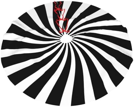 Black White Swirl Candy Christmas Tree Skirt Xmas Mat Holiday Party Home Ornaments Decorations 36 Inch - Image 6