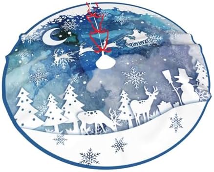 Winter Wonderland Christmas Tree Skirt 36" for Xmas Halloween New Year Holiday Party Home Tree Mat Decor Ornaments Decoration - Image 7