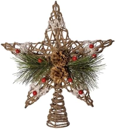 Kurt Adler 11-Inch Natural Star with Pinecones Treetop - Image 6