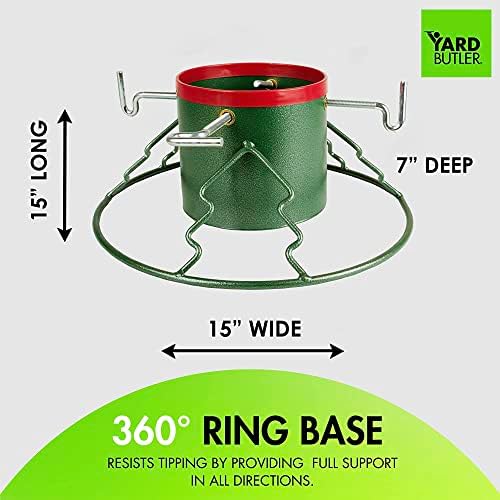 Yard Butler Santa's Helper Christmas Tree Stand - Heavy-Duty Stand - Metal Stand Base for Live Christmas Tree - Durable & Weighted Base - For 3–6' Trees - Image 6