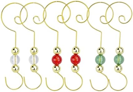 Christmas Ornament Hooks - Set of 24 Beaded Hangers - Decorative Metal Wire S-Hook with Sparkling Gems - Holiday Card Holder Seasonal Decorations (Silver) - Image 7