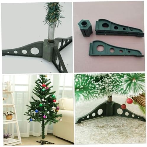 2pcs Plastic Christmas Tree Stands Fake Tree Base Holders Green Xmas Pole Supports Easy Installation Rust-Resistant for Home Holiday Decor - Image 7
