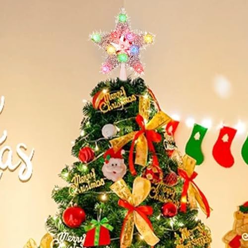 LAMPHOME 9" Lighted Star Christmas Tree Topper,Holiday Home Fit for General Size Xmas Tree,Multicolor - Image 6