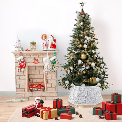 Mr. Pen- Silver Sequin Christmas Tree Skirt and Tree Collar - Image 7