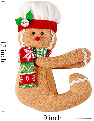 Gingerbread Man Christmas Tree Topper Decorations,Unique Funny Xmas Plush Stuffed Gingerbread Hugger Decor for Christmas Tree Wine Bottle Curtain Ornaments,Ginger White Red Green - Image 6