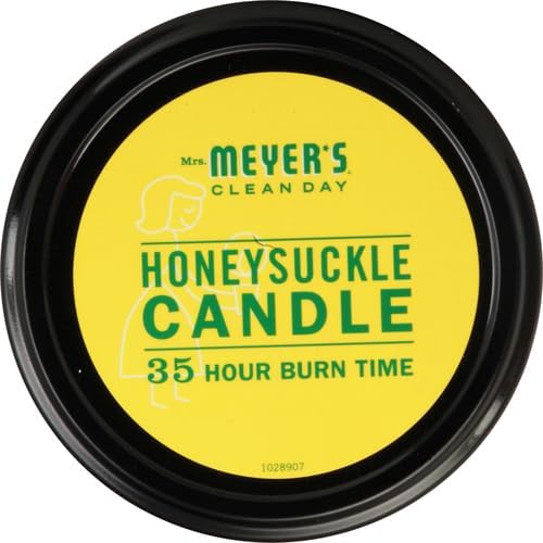MRS. MEYER'S CLEAN DAY Soy Aromatherapy Candle,35 Hour Burn Time,Made with Soy Wax and Essential Oils,Honeysuckle,7.2 Oz,(Pack of 6)