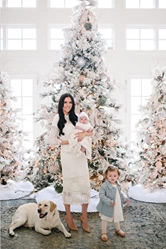 Plain White Christmas Tree Skirt 36 inch Tree Skirt for Christmas Decor - Image 6