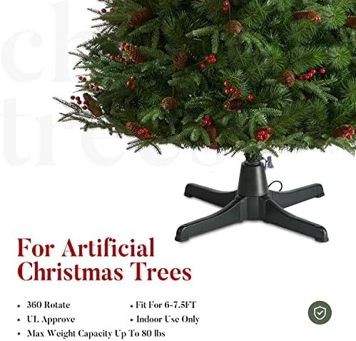Rotating Christmas Tree Stand, 360-Degree Rotating Adjustable Tree Stand for up to 7.5ft Tall and 80lbs, Spinning Christmas Tree Stand with 3 Adjustable Settings - Image 6