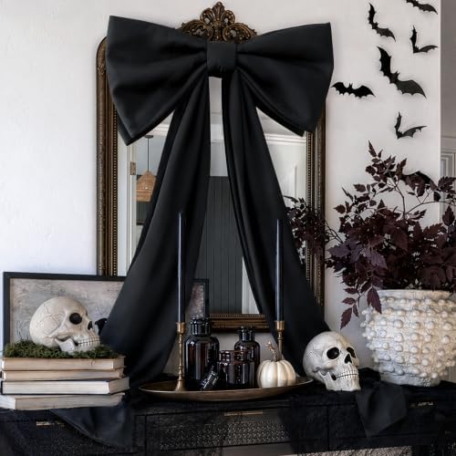 Halloween Decor - 48" x 24" Giant Black Bow for Front Door Wall Mantle - Image 6