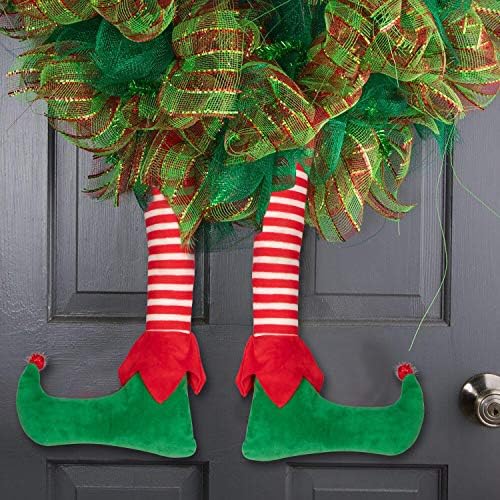 Geefuun 23?€? Christmas Elf Stuffed Legs Stuck Tree Topper Decorations -Xmas Holiday Indoor Outdoor Decor Party Ornaments and Decorations - Image 6