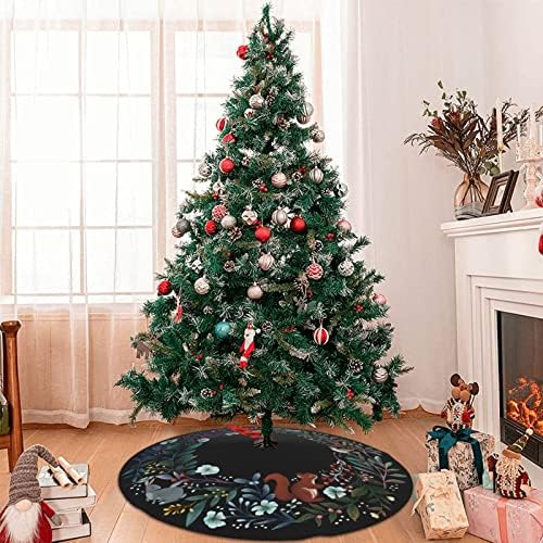 Forest Wreath Christmas Tree Skirt 48" for Xmas Holiday New Year Party Circle Tree Mat Ornaments Decoration - Image 7