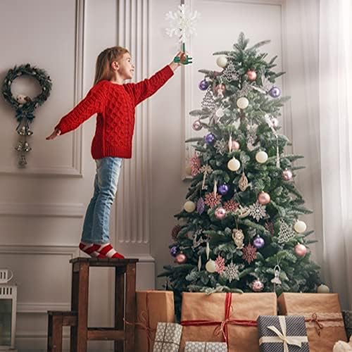 Dazzle Bright Snowflake Christmas Tree Topper, 9 inch Christmas Tree Topper Ornament with 15 White LED Lights, Lighted Tree Topper Christmas Decorations for Xmas Indoor Holiday Decor - Image 6
