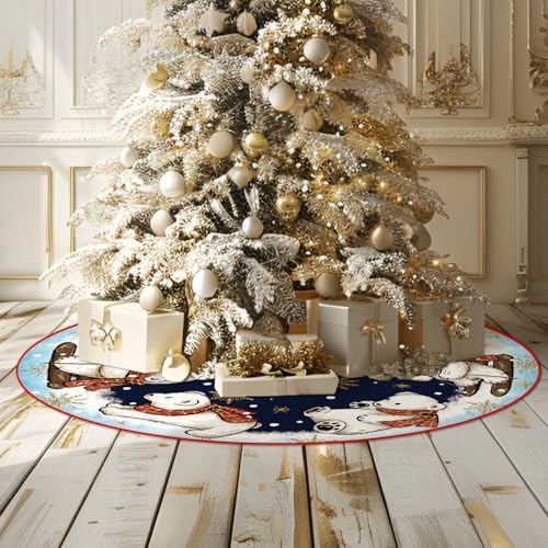 Christmas Polar Bear Tree Skirt Decorations Xmas Tree Mat 48 Inch Winter Christmas Decor for Home - Image 6