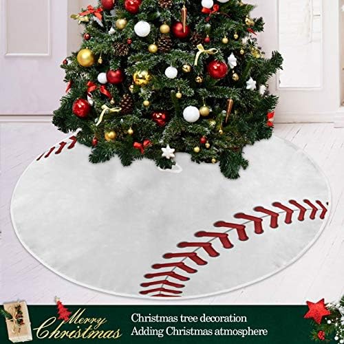 Blueangle 35.4 Inch Baseball Laces Christmas Tree Skirt Christmas Ornaments Home Decor Party Decorations - Image 6