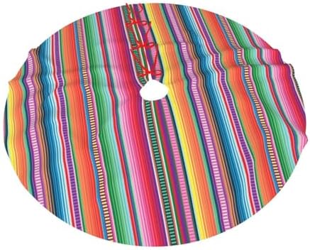 Mexican Blanket Serape Stripe Christmas Tree Skirt 36" for Xmas Halloween New Year Holiday Party Home Tree Mat Decor Ornaments Decoration - Image 7